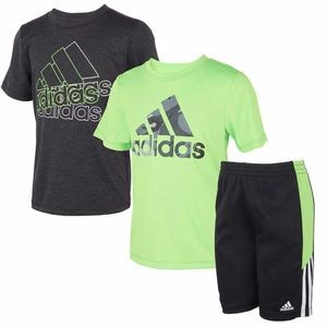 adidas Kids' 3-piece Set, Green and Black